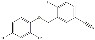 3-(2-bromo-4-chlorophenoxymethyl)-4-fluorobenzonitrile Struktur