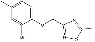 3-(2-bromo-4-methylphenoxymethyl)-5-methyl-1,2,4-oxadiazole Struktur