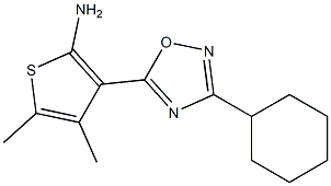 3-(3-cyclohexyl-1,2,4-oxadiazol-5-yl)-4,5-dimethylthiophen-2-amine Struktur