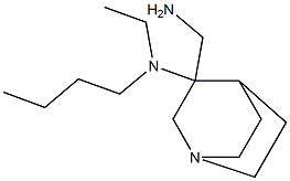 3-(aminomethyl)-N-butyl-N-ethyl-1-azabicyclo[2.2.2]octan-3-amine Struktur