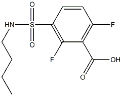 3-(butylsulfamoyl)-2,6-difluorobenzoic acid Struktur