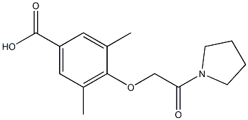 3,5-dimethyl-4-[2-oxo-2-(pyrrolidin-1-yl)ethoxy]benzoic acid Struktur