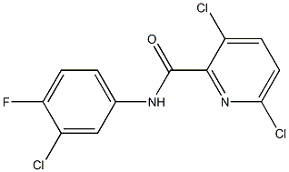 3,6-dichloro-N-(3-chloro-4-fluorophenyl)pyridine-2-carboxamide Struktur