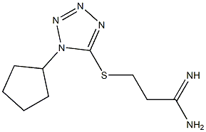 3-[(1-cyclopentyl-1H-1,2,3,4-tetrazol-5-yl)sulfanyl]propanimidamide Struktur