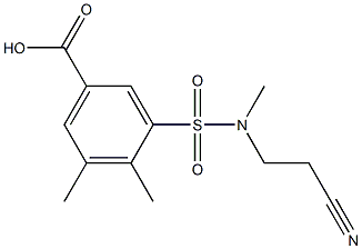 3-[(2-cyanoethyl)(methyl)sulfamoyl]-4,5-dimethylbenzoic acid Struktur