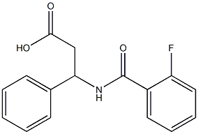 3-[(2-fluorobenzoyl)amino]-3-phenylpropanoic acid Struktur