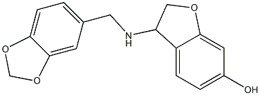 3-[(2H-1,3-benzodioxol-5-ylmethyl)amino]-2,3-dihydro-1-benzofuran-6-ol Struktur