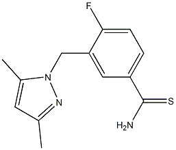 3-[(3,5-dimethyl-1H-pyrazol-1-yl)methyl]-4-fluorobenzenecarbothioamide Struktur