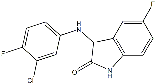 3-[(3-chloro-4-fluorophenyl)amino]-5-fluoro-2,3-dihydro-1H-indol-2-one Struktur