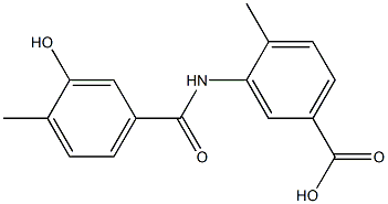 3-[(3-hydroxy-4-methylbenzoyl)amino]-4-methylbenzoic acid Struktur