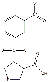 3-[(3-nitrobenzene)sulfonyl]-1,3-thiazolidine-4-carboxylic acid Struktur