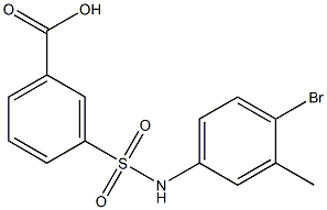 3-[(4-bromo-3-methylphenyl)sulfamoyl]benzoic acid Struktur