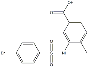 3-[(4-bromobenzene)sulfonamido]-4-methylbenzoic acid Struktur