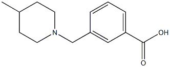 3-[(4-methylpiperidin-1-yl)methyl]benzoic acid Struktur