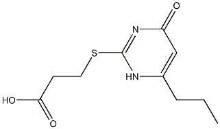 3-[(4-oxo-6-propyl-1,4-dihydropyrimidin-2-yl)thio]propanoic acid Struktur