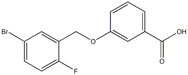 3-[(5-bromo-2-fluorophenyl)methoxy]benzoic acid Struktur