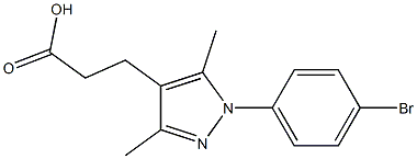 3-[1-(4-bromophenyl)-3,5-dimethyl-1H-pyrazol-4-yl]propanoic acid Struktur