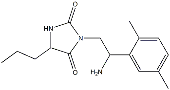 3-[2-amino-2-(2,5-dimethylphenyl)ethyl]-5-propylimidazolidine-2,4-dione Struktur