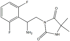 3-[2-amino-2-(2,6-difluorophenyl)ethyl]-5,5-dimethylimidazolidine-2,4-dione Struktur