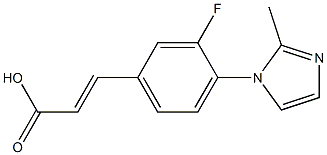 3-[3-fluoro-4-(2-methyl-1H-imidazol-1-yl)phenyl]prop-2-enoic acid Struktur