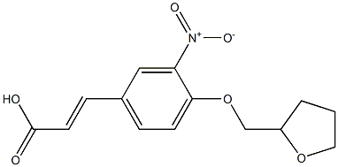 3-[3-nitro-4-(oxolan-2-ylmethoxy)phenyl]prop-2-enoic acid Struktur