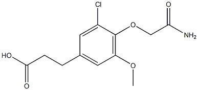 3-[4-(2-amino-2-oxoethoxy)-3-chloro-5-methoxyphenyl]propanoic acid Struktur