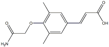 3-[4-(carbamoylmethoxy)-3,5-dimethylphenyl]prop-2-enoic acid Struktur