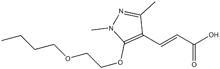 3-[5-(2-butoxyethoxy)-1,3-dimethyl-1H-pyrazol-4-yl]prop-2-enoic acid Struktur