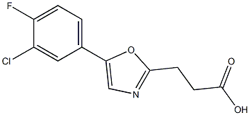 3-[5-(3-chloro-4-fluorophenyl)-1,3-oxazol-2-yl]propanoic acid Struktur