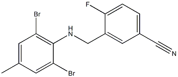 3-{[(2,6-dibromo-4-methylphenyl)amino]methyl}-4-fluorobenzonitrile Struktur