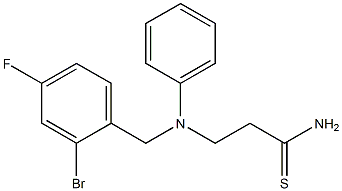 3-{[(2-bromo-4-fluorophenyl)methyl](phenyl)amino}propanethioamide Struktur