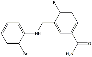 3-{[(2-bromophenyl)amino]methyl}-4-fluorobenzamide Struktur