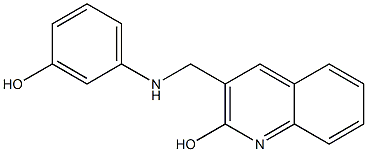 3-{[(3-hydroxyphenyl)amino]methyl}quinolin-2-ol Struktur