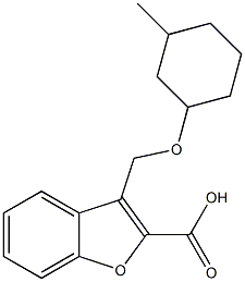 3-{[(3-methylcyclohexyl)oxy]methyl}-1-benzofuran-2-carboxylic acid Struktur