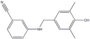 3-{[(4-hydroxy-3,5-dimethylphenyl)methyl]amino}benzonitrile Struktur