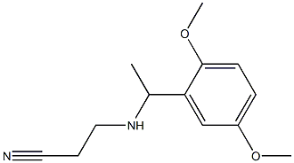 3-{[1-(2,5-dimethoxyphenyl)ethyl]amino}propanenitrile Struktur