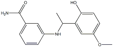 3-{[1-(2-hydroxy-5-methoxyphenyl)ethyl]amino}benzamide Struktur