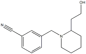 3-{[2-(2-hydroxyethyl)piperidin-1-yl]methyl}benzonitrile Struktur