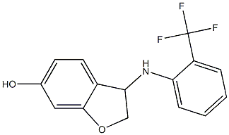 3-{[2-(trifluoromethyl)phenyl]amino}-2,3-dihydro-1-benzofuran-6-ol Struktur