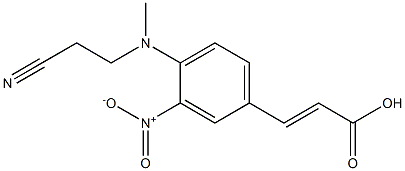 3-{4-[(2-cyanoethyl)(methyl)amino]-3-nitrophenyl}prop-2-enoic acid Struktur