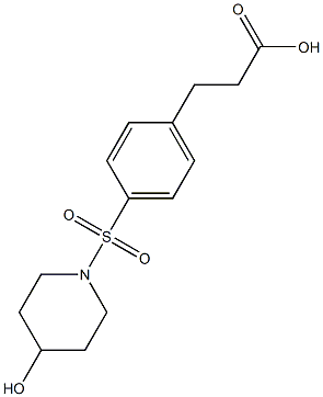 3-{4-[(4-hydroxypiperidine-1-)sulfonyl]phenyl}propanoic acid Struktur