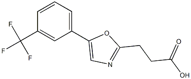 3-{5-[3-(trifluoromethyl)phenyl]-1,3-oxazol-2-yl}propanoic acid Struktur