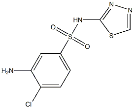 3-amino-4-chloro-N-(1,3,4-thiadiazol-2-yl)benzene-1-sulfonamide Struktur