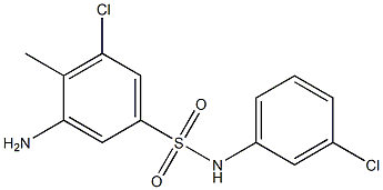 3-amino-5-chloro-N-(3-chlorophenyl)-4-methylbenzene-1-sulfonamide Struktur