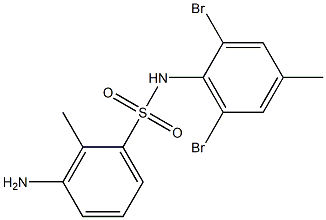 3-amino-N-(2,6-dibromo-4-methylphenyl)-2-methylbenzene-1-sulfonamide Struktur