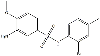 3-amino-N-(2-bromo-4-methylphenyl)-4-methoxybenzene-1-sulfonamide Struktur