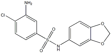 3-amino-N-(2H-1,3-benzodioxol-5-yl)-4-chlorobenzene-1-sulfonamide Struktur