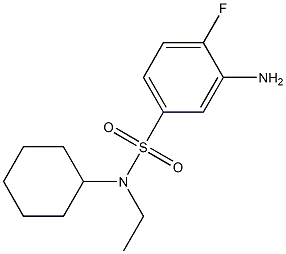 3-amino-N-cyclohexyl-N-ethyl-4-fluorobenzene-1-sulfonamide Struktur