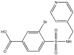 3-bromo-4-[(pyridin-4-ylmethyl)sulfamoyl]benzoic acid Struktur