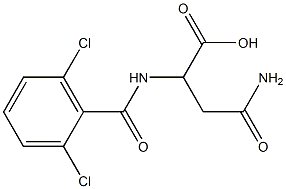 3-carbamoyl-2-[(2,6-dichlorophenyl)formamido]propanoic acid Struktur